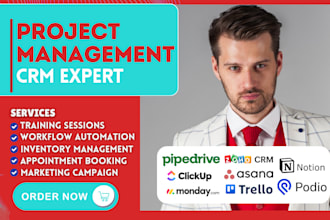 setup monday notion asana trello zoho clickup podio copper pipedrive hubspot crm