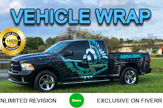 create awesome vehicle wrap design ,cars,  racing car wrap,  truck wrap design