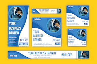 design creative google banner ads or digital ads set