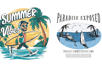 do skull beach skeleton summer logo with vector t shirt design