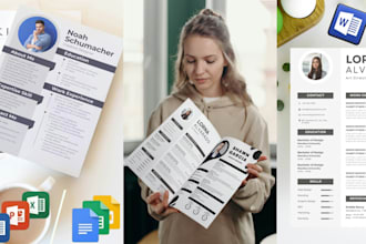 make a professional resume design and modern CV template