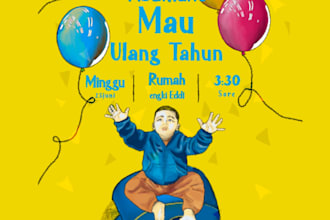create gift card and poster for baby and kids