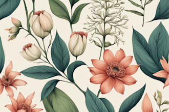 craft a beautiful botanical or floral illustration