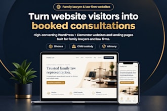 design family lawyer website and law firm landing page