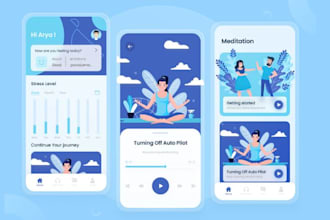 develop meditation app, self affirmation app, yoga app, self reflection app