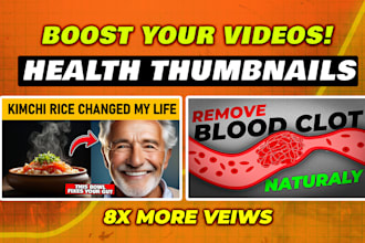 design attractive youtube thumbnails for health niche