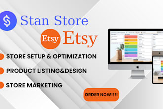 setup stan store, design digital products and stan store promotion,gumroad store