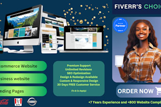 design a wix business, ecommerce website, landing page