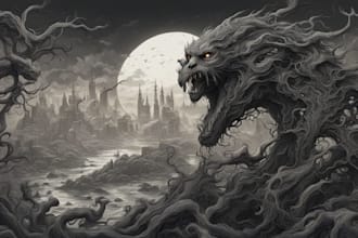 draw high quality detailed dark art illustration
