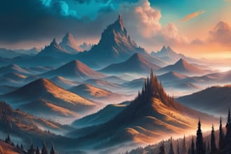 create professional fantasy landscape digital art