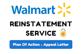 reinstate walmart suspension and write an appeal letter and plan of action