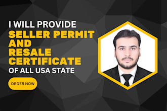 provide seller permit and resale certificate in any state of USA