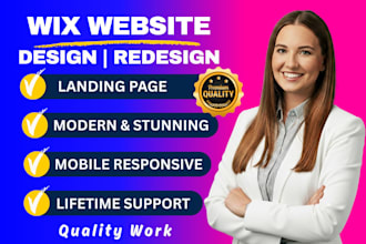 design modern wix website or redesign wix website wix landing page and wix blog