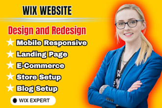 design wix website or redesign wix website design or wix online store