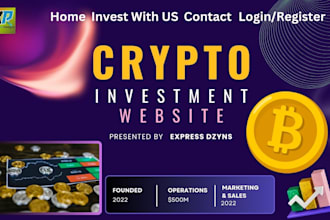 design investment website, crypto investment website and app