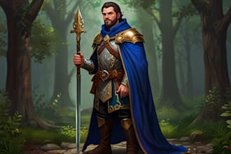 create a dnd art and d and d character for you