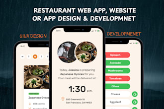 develop restaurant website app, meal schedule app, food delivery app uiux design