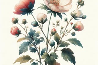 draw botanical illustration art for you