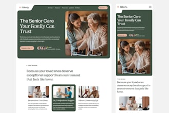 create a home care, elderly care, or healthcare landing page