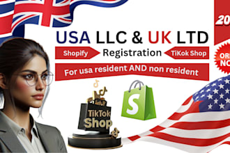 do USA llc registration, ein, ltin for non resident shopify store or tiktok shop
