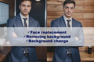 face replacement , background removing