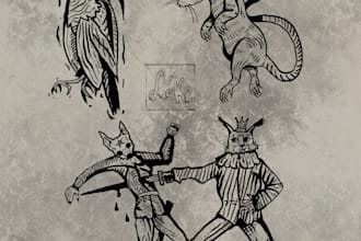make you a unique tattoo design in blackwork and engraving
