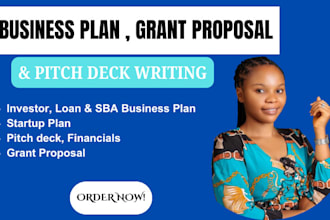 write outstanding business plan, financial plan, and pitch deck