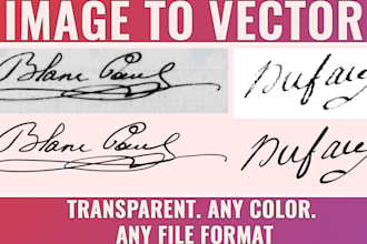 vectorize, digitize your handwritten or scanned signature