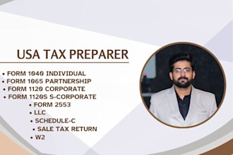 prepare US tax return personal and business llc, and ppp doc