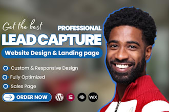 design landing page, lead capture page, one page website systeme io