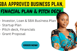 write sba business plan, business proposl, pitch deck