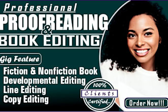 proofread,edit, format fiction,nonfiction,mystery thrillers developmental editor