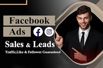 setup and manage facebook ads, instagram ads for sales, leads and traffic