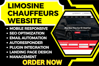 design limousine website car dealership car rental car sales chauffeurs website