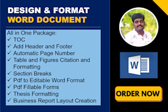 format, design, edit, create and fix microsoft ms word document