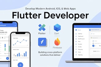 develop modern android, ios, and web apps in flutter with firebase integration