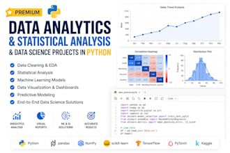 do data analytics, statistical analysis and data science projects in python