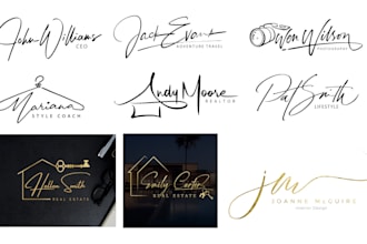 design 5 luxury signature, handwritten, email, photography, real estate logo