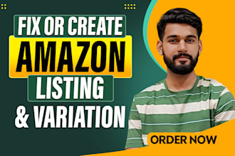 create amazon fba product listing and variation or fix listings error