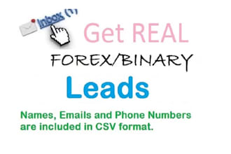 provide hot forex lead crypto, investor leads for any of your targeted country