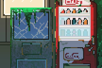 create pixel art background or landscape