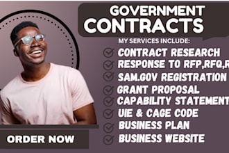 write government contract, rfp, tender, bid proposal, capability statement