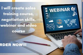create sales training course, negotiation skills, webinar and video course