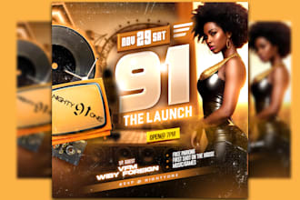 design eyecatchy birthday, party, and dj flyer within 4hrs