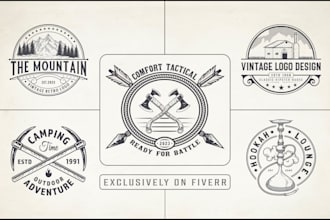 do an antique retro vintage and badge logo design