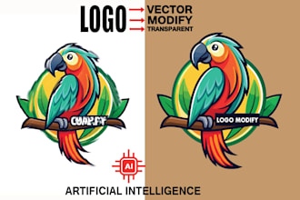 do your ai logo, design convert modify and fix