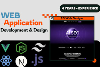 build web applications with vuejs, react, nextjs, nodejs, mongodb, mern website