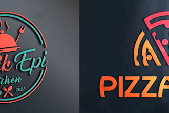 do food pizza buger bakery bbq coffee shop and restaurant logo design