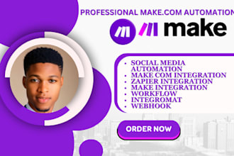 setup make com automation, integromat, zapier, made com, integration