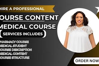 write a well structure online course content, notion course for medical students